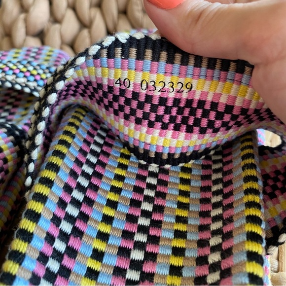 Chloe Rori Sandals Woven Cotton Colourful Slides Slip On Embroidered Rare HTF - Picture 9 of 14